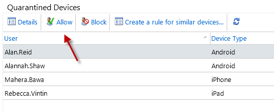exchange-2010-activesync-device-access-rules-02 Allowing a quarantined ActiveSync device